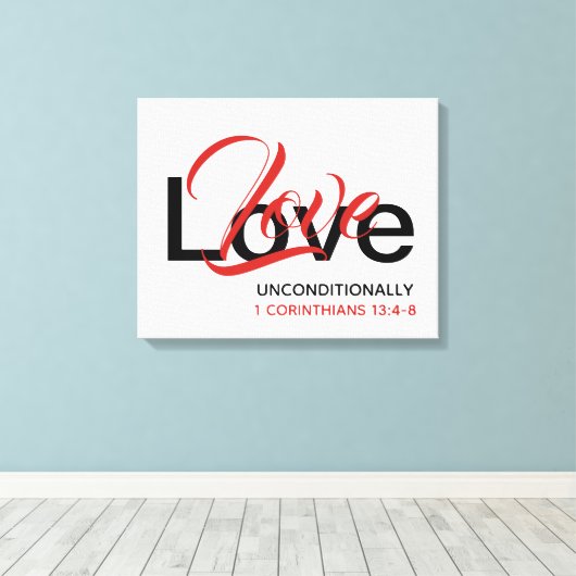 ONVOORWAARDELIJK Christelijke scripts opslaan Whit Canvas Afdruk (Insitu (Houten vloer))