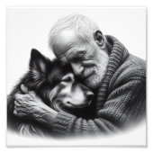 Onvoorwaardelijke Bond Ouder Man en Hondenteder Foto Afdruk (Voorkant)