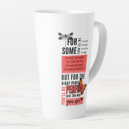 Onvoorwaardelijke liefde & acceptatie vriendschap  latte mok (Rechterhoek)