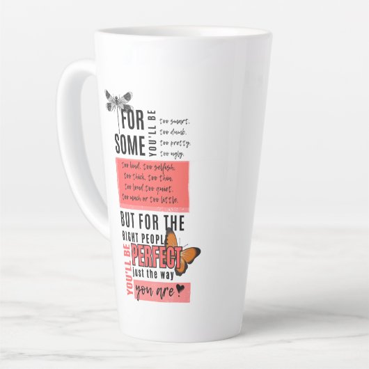 Onvoorwaardelijke liefde & acceptatie vriendschap  latte mok (Linkerhoek)