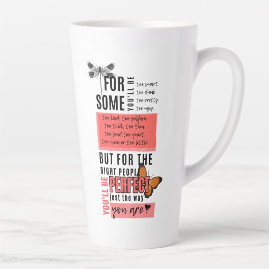 Onvoorwaardelijke liefde & acceptatie vriendschap  latte mok (Rechts)