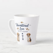 Onvoorwaardelijke liefde komt met vier poten - kle latte mok (Linkerhoek)