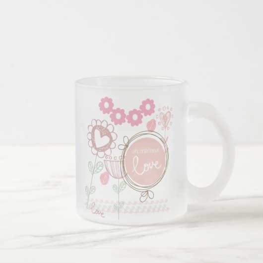 Onvoorwaardelijke liefde matglas koffiemok (Rechts)