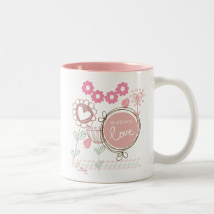Onvoorwaardelijke liefde tweekleurige koffiemok
