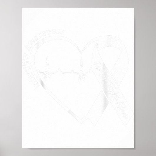 Onvruchtbaarheid Bewustzijn Hart Oranje Lint IVF T Poster (Voorkant)