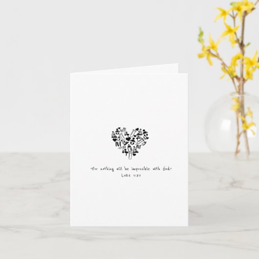 Onvruchtbaarheid/IVF Aanmoediging Luke 1:37 Kaart (Gele Bloem)