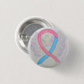 Onvruchtbaarheidwaakzaamheid Angel Blue & Pink Rib Ronde Button 3,2 Cm (Voorkant /achterkant)