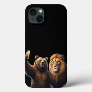 Onwaarschijnlijke vrienden: Beer & Lion Selfie Tel Case-Mate iPhone Case