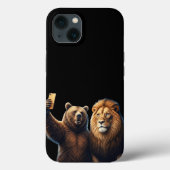 Onwaarschijnlijke vrienden: Beer & Lion Selfie Tel Case-Mate iPhone Case (Achterkant)