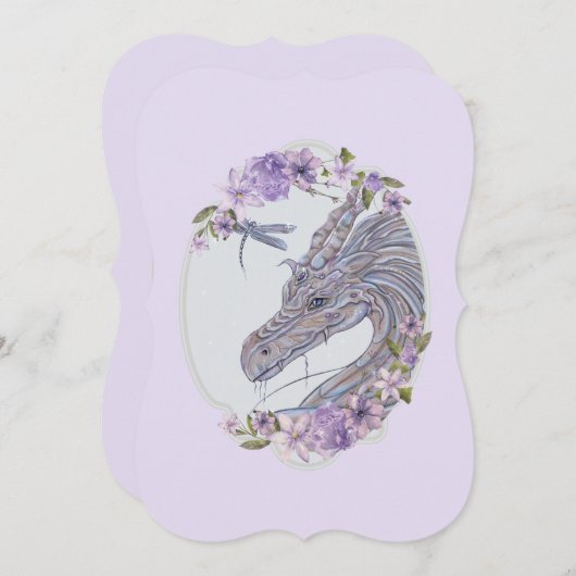 Onwaarschijnlijke vrienden draak en libel feestdagenkaart (Voorkant / Achterkant)