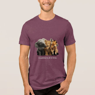 Onwaarschijnlijke Vrienden Olifant, Leeuw & Giraff Tri-Blend Shirt