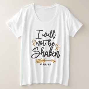 Onwankelbaar geloof - Psalm 16:8 Christelijk ontwe Grote Maat T-shirt
