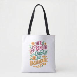 Onwankelbare Kracht – Inspirerende Spreuk voor Vro Tote Bag