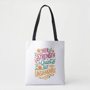 Onwankelbare Kracht – Inspirerende Spreuk voor Vro Tote Bag