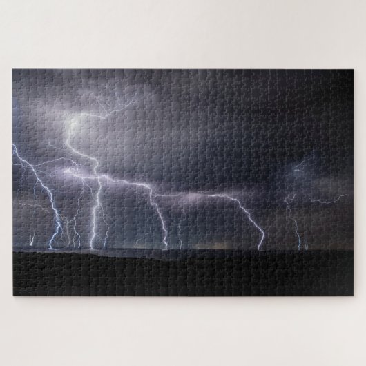 Onweer blikseminslag nacht, 1014 stuks legpuzzel (Horizontaal)