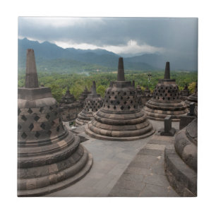 Onweer boven Borobudur Tegeltje