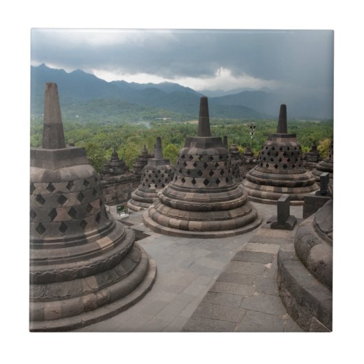 Onweer boven Borobudur Tegeltje (Voorkant)