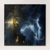 Onweer boven het dorp legpuzzel (Horizontaal)