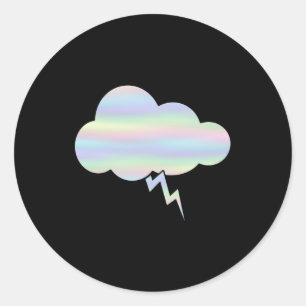 Onweer Lightning Cloud Weer Ronde Sticker