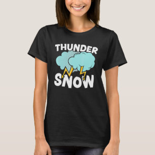 Onweers Sneeuw Ijs Koude Sneeuwrijke Winter Seizoe T-shirt