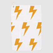 Onweersenergie Power Signaal Geel Wit Golfhanddoek (Voorkant)