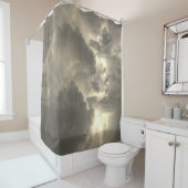 Onweersflitsen van Lightning Grey Sky Douchegordijn (In situ)