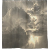 Onweersflitsen van Lightning Grey Sky Douchegordijn (Voorkant)
