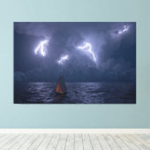 Onweerskop (Nacht) Canvas Afdruk (Insitu (Houten vloer))