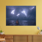 Onweerskop (Nacht) Canvas Afdruk (Insitu (Woonkamer))