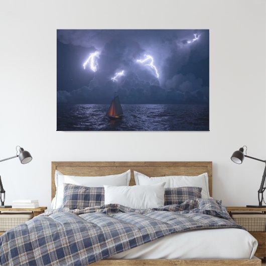 Onweerskop (Nacht) Canvas Afdruk (Insitu (Slaapkamer))