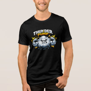 Onweerspomp Storm Mascotte – Boze Wolk Gymkracht Tri-Blend Shirt