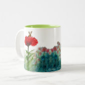 "Onweerstaanbaar." Bumble Bee getrokken naar een R Tweekleurige Koffiemok (Voorkant links)