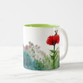 "Onweerstaanbaar." Bumble Bee getrokken naar een R Tweekleurige Koffiemok (Voorkant rechts)