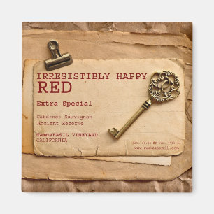 Onweerstaanbaar Happy Red Wine Magnet. Magneet