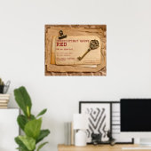 Onweerstaanbaar Happy Red Wine Poster! Poster (Thuiskantoor)