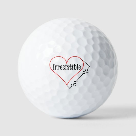 Onweerstaanbaar hart golfballen (Voorkant)