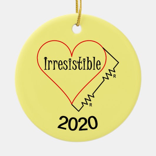 Onweerstaanbaar Hart Keramisch Ornament (Voorkant)