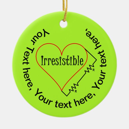 Onweerstaanbaar hart keramisch ornament (Voorkant)