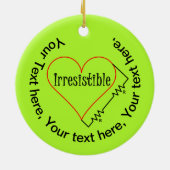 Onweerstaanbaar hart keramisch ornament (Achterkant)