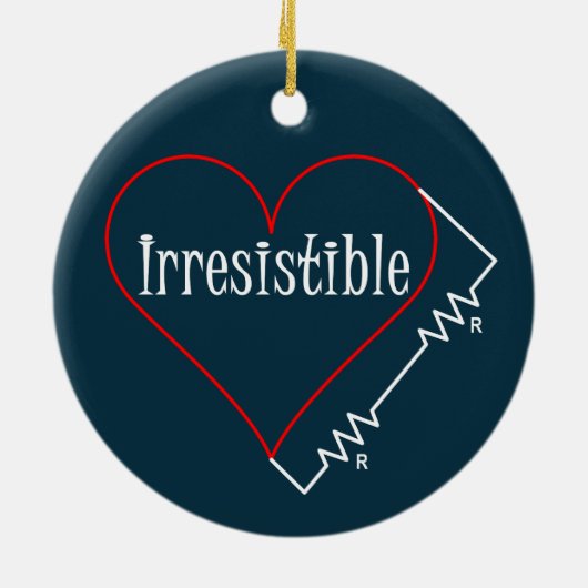 Onweerstaanbaar hart keramisch ornament (Achterkant)