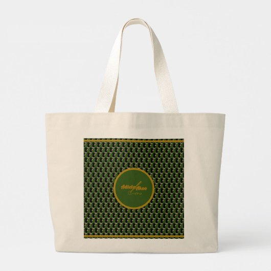 Onweerstaanbaar Ice Cream Gesmolten Macha Sprinkle Grote Tote Bag (Achterkant)