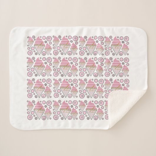 Onweerstaanbaar Ice Cream Licorice Sherpa Blanket Sherpa Deken (Voorkant (horizontaal))