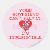 onweerstaanbaar ronde sticker (Voorkant)