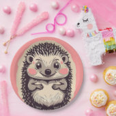 Onweerstaanbaar Schattigee egel Hedgie Papieren Bordje (Feest)