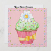 Onweerstaanbare cupcake uitnodigingen - SRF (Voorkant / Achterkant)