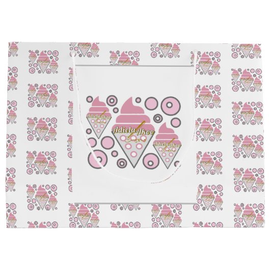 Onweerstaanbare ijscream Licorice Gift Bag - groot Groot Cadeauzakje (Achterkant)