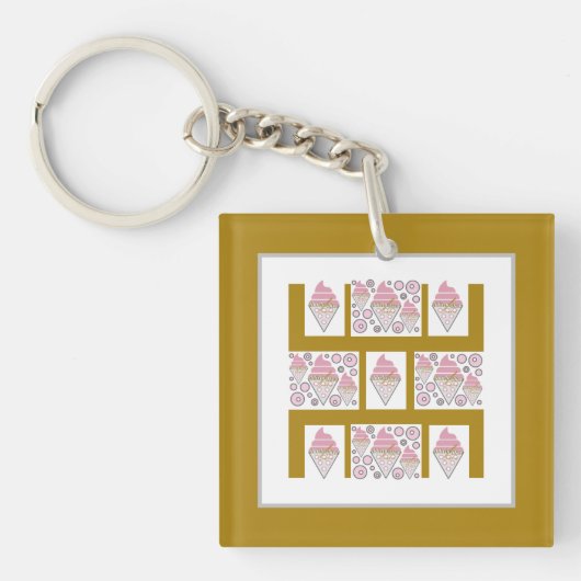 Onweerstaanbare ijskap van Cream Licorice in Caram Sleutelhanger (voorkant)