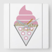 Onweerstaanbare ijsklok voor de muur van Ice Cream Vierkante Klok (Voorkant)