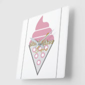 Onweerstaanbare ijsklok voor de muur van Ice Cream Vierkante Klok (Hoek)