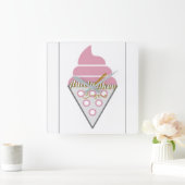 Onweerstaanbare ijsklok voor de muur van Ice Cream Vierkante Klok (Huis)